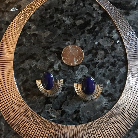 Cleopatra Collar & Blue Lapis Earrings Set - Picture 2 of 4